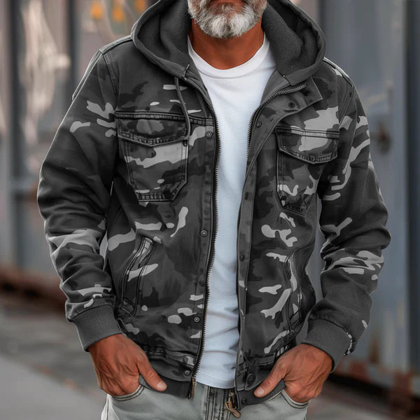 Men’s camouflage hooded military jacket – men