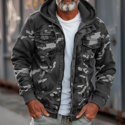 Men’s camouflage hooded military jacket – men