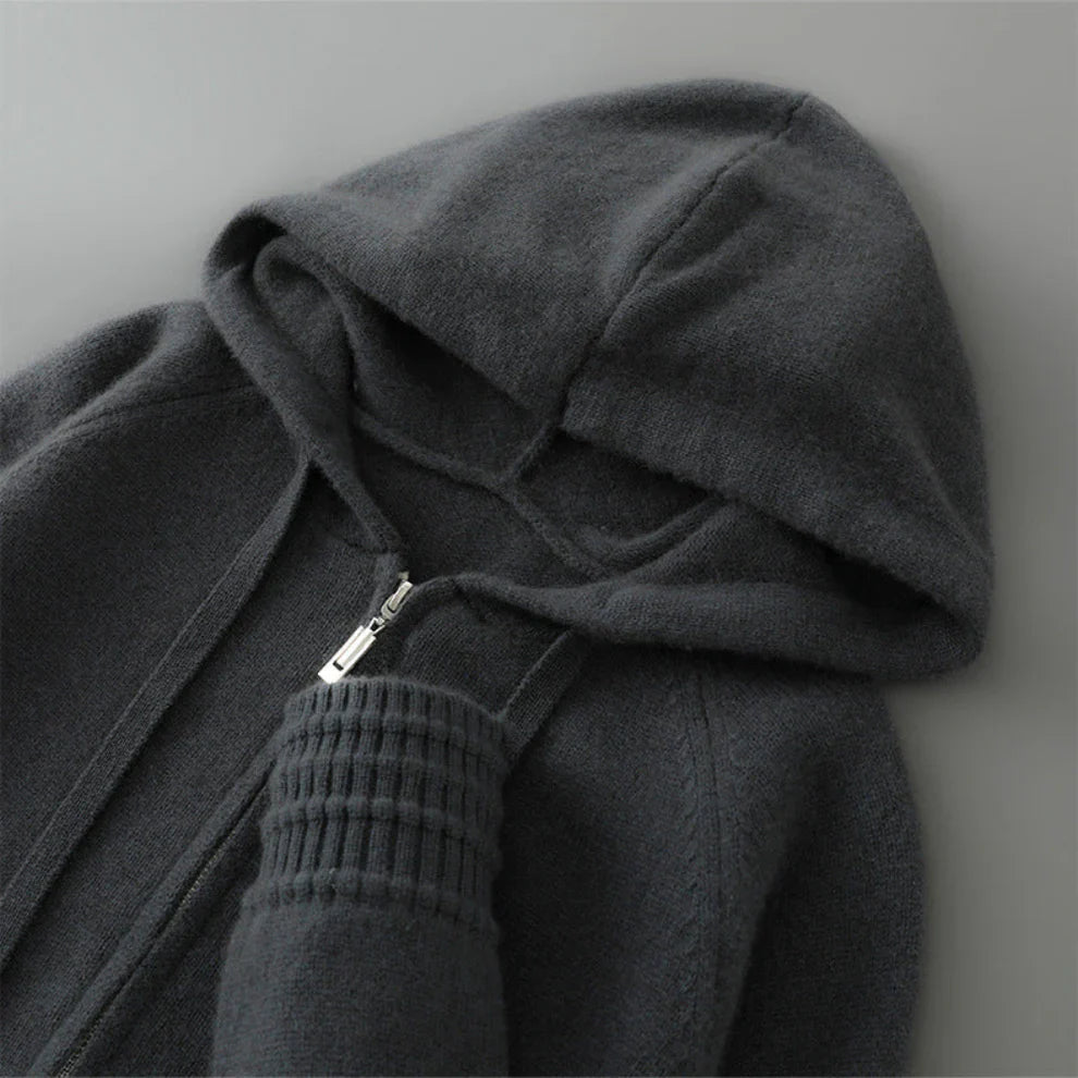 Men’s cashmere-blend zip-hoodie cozy – men