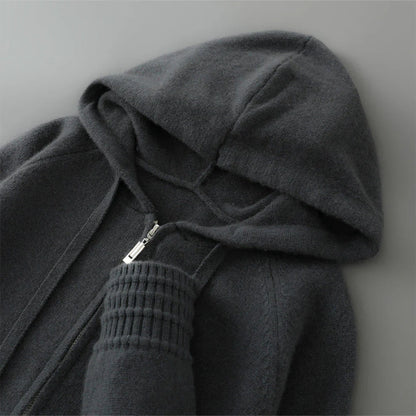 Men’s cashmere-blend zip-hoodie cozy – men