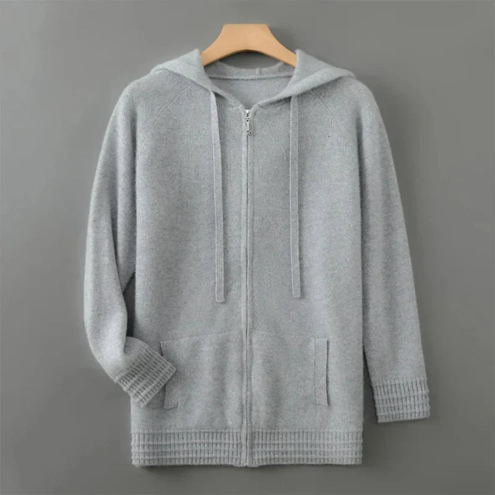 Men’s cashmere-blend zip-hoodie cozy – men