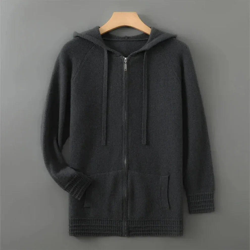 Men’s cashmere-blend zip-hoodie cozy – men