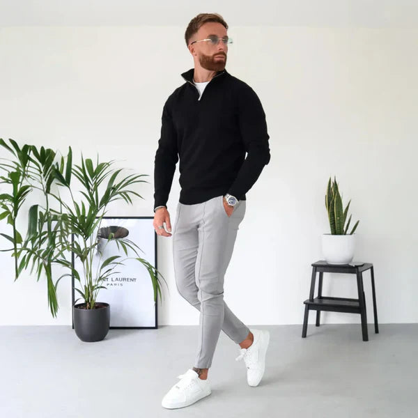 Men’s casual half-zip pullover – men