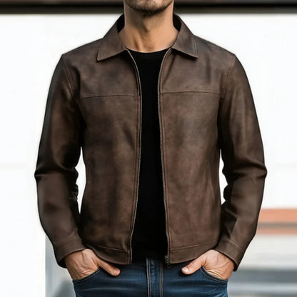 Men’s classic casual leather jacket – men