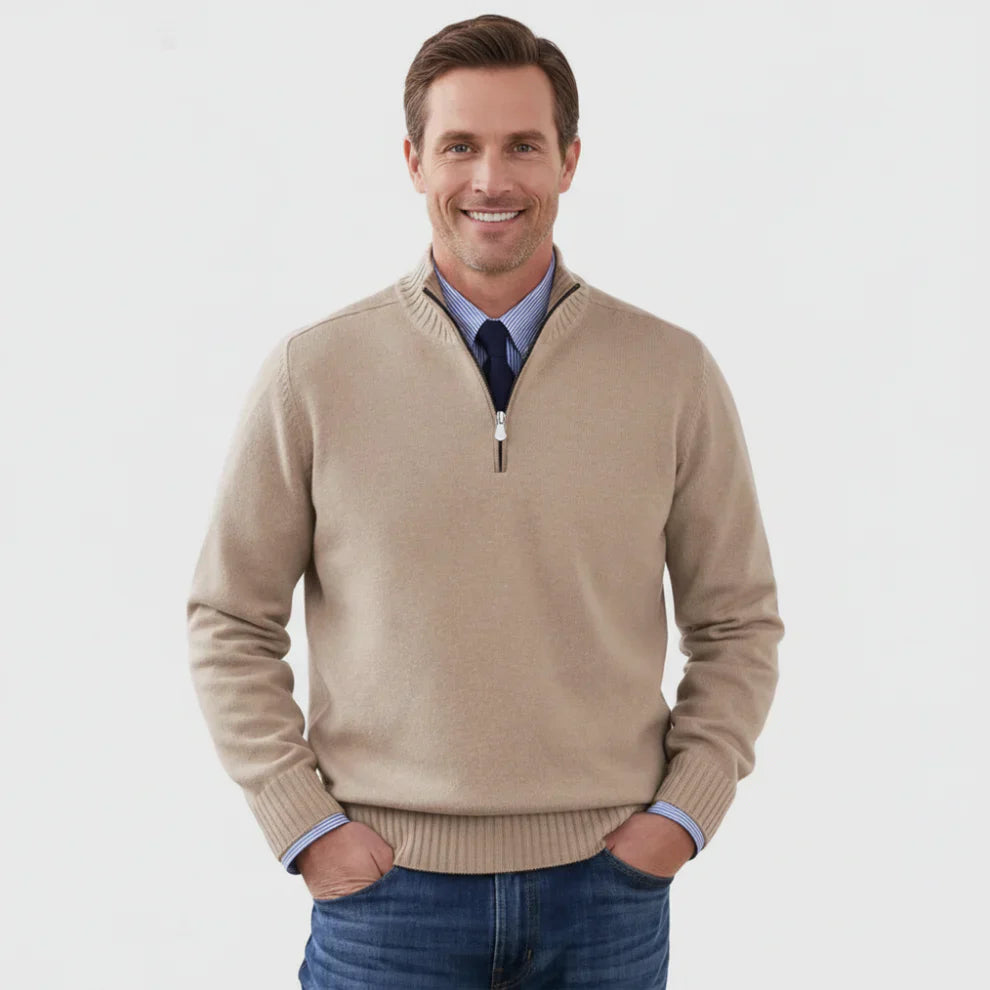Men's classic quarter-zip sweater – men