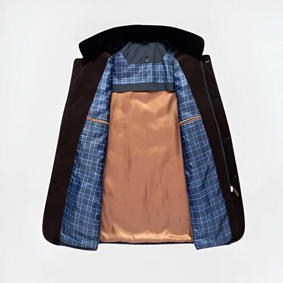 Men's comfortable warm jacket with fur collar – men