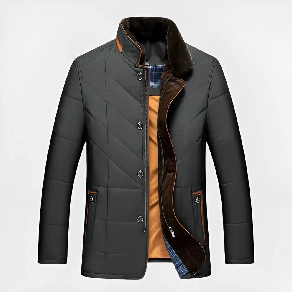 Men's comfortable warm jacket with fur collar – men