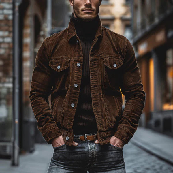 Men’s corduroy button-front jacket – men