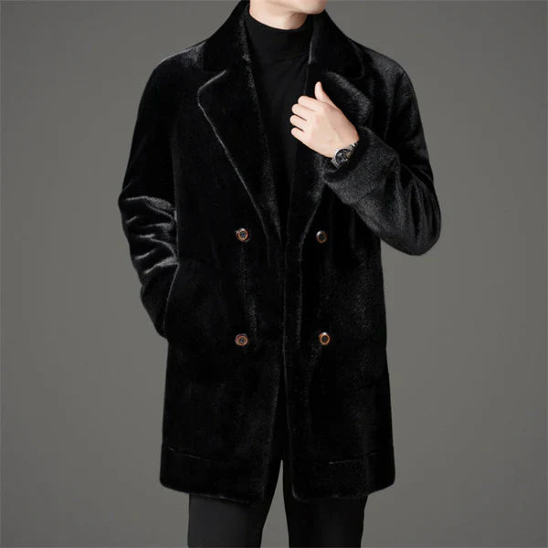 Men’s reversible faux-fur winter coat elegant cozy – men