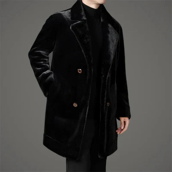 Men’s reversible faux-fur winter coat elegant cozy – men