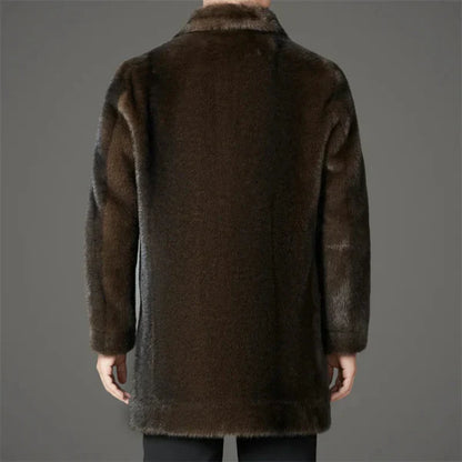 Men’s reversible faux-fur winter coat elegant cozy – men