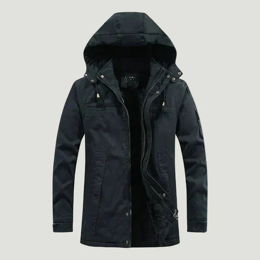 Men’s fleece winter jacket with hood – men