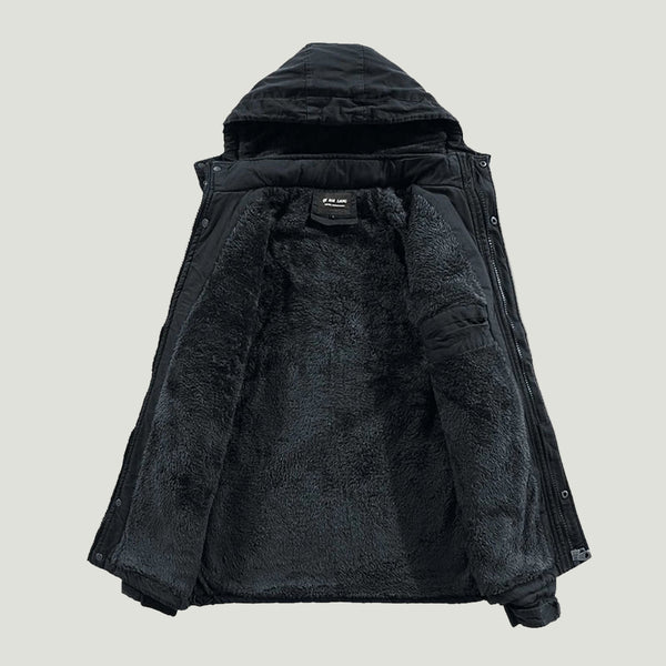 Men’s fleece winter jacket with hood – men