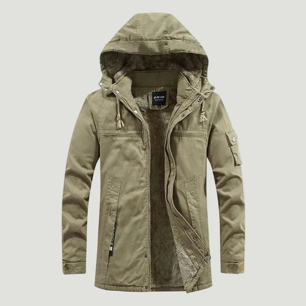 Men’s fleece winter jacket with hood – men