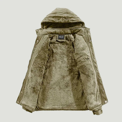Men’s fleece winter jacket with hood – men