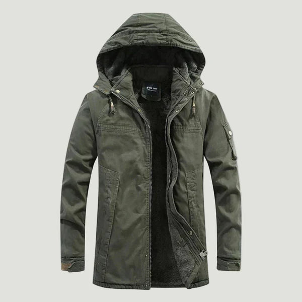 Men’s fleece winter jacket with hood – men