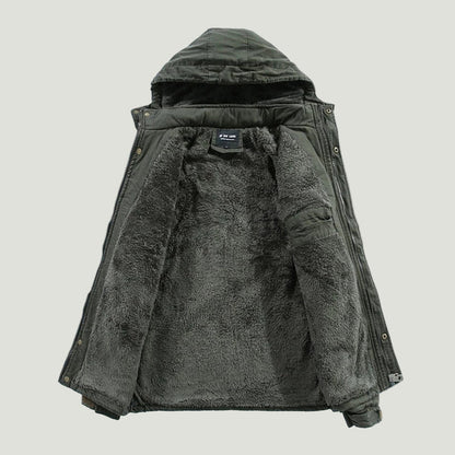 Men’s fleece winter jacket with hood – men