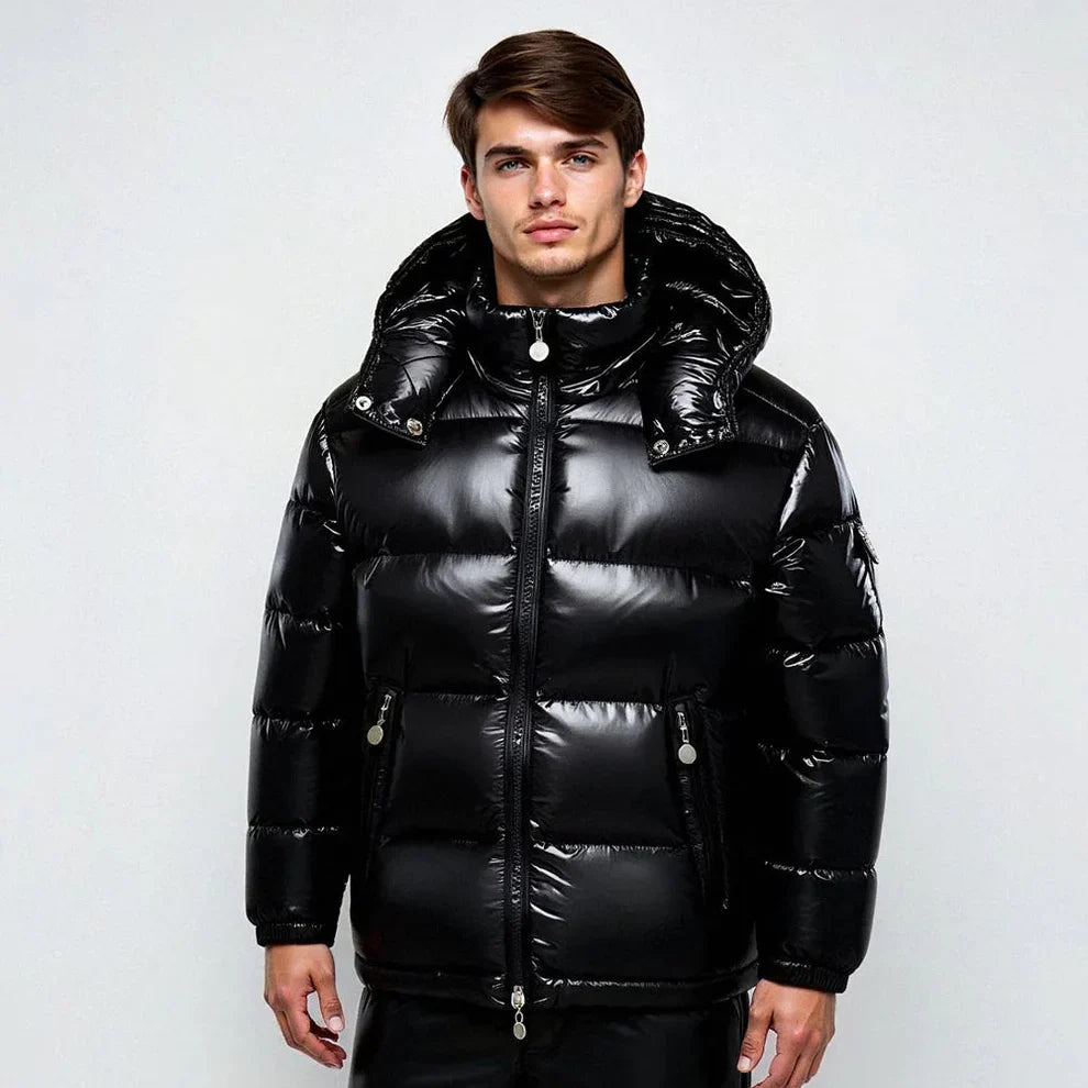 Men’s hooded winter snow puffer jacket – men