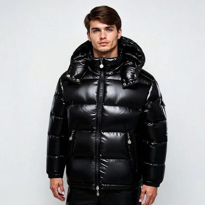 Men’s hooded winter snow puffer jacket – men