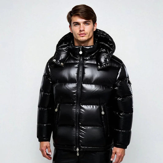Men’s hooded winter snow puffer jacket – men