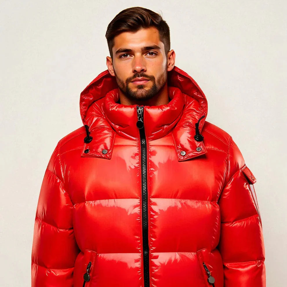 Men’s hooded winter snow puffer jacket – men
