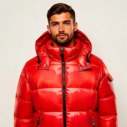 Men’s hooded winter snow puffer jacket – men