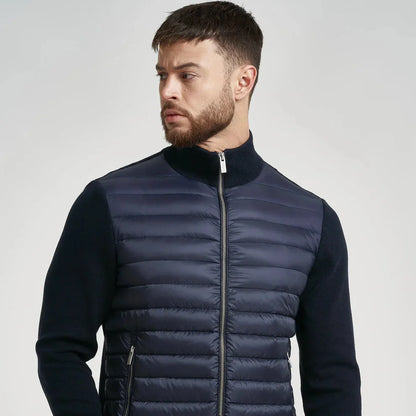Men’s hybrid quilted puffer jacket zip front – men
