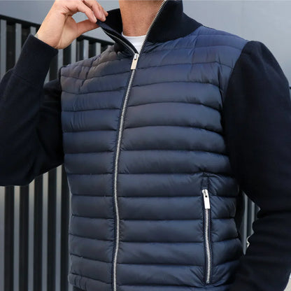 Men’s hybrid quilted puffer jacket zip front – men