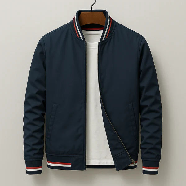 Men’s lightweight zip-up bomber jacket with rib trim – men