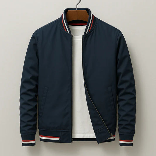 Men’s lightweight zip-up bomber jacket with rib trim – men