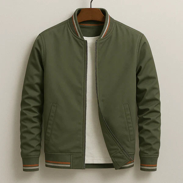 Men’s lightweight zip-up bomber jacket with rib trim – men