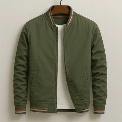Men’s lightweight zip-up bomber jacket with rib trim – men
