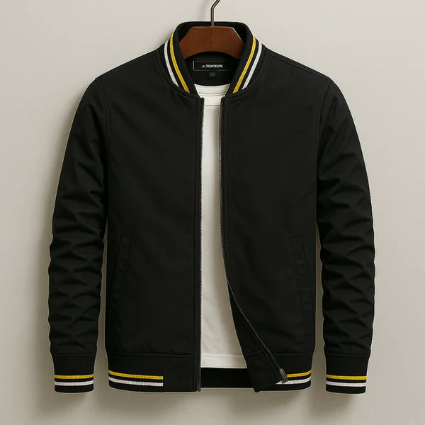 Men’s lightweight zip-up bomber jacket with rib trim – men