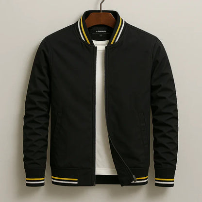 Men’s lightweight zip-up bomber jacket with rib trim – men