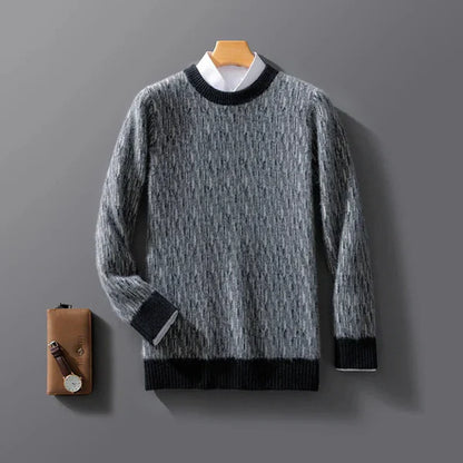 Men’s knitted vrew-neck sweater – men