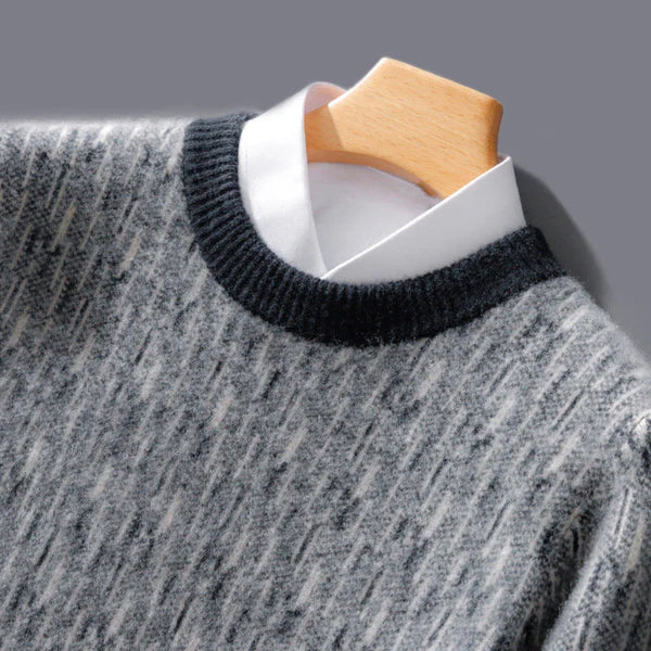 Men’s knitted vrew-neck sweater – men