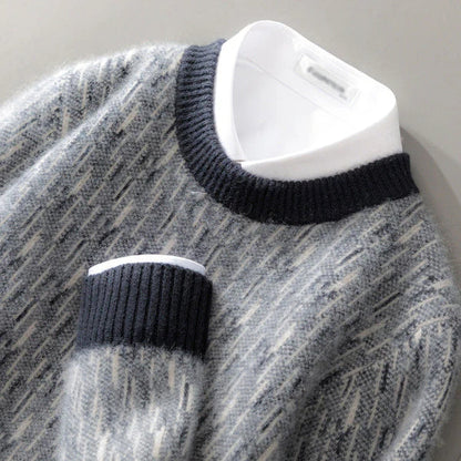 Men’s knitted vrew-neck sweater – men