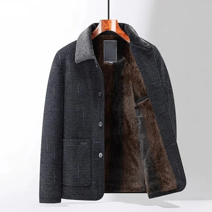 Men’s lightweight sherpa jacket with wool lining – men