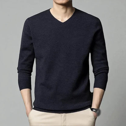 Men’s merino-cashmere v-neck sweater classic – men
