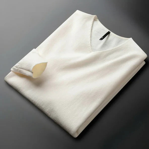 Men’s merino-cashmere v-neck sweater classic – men