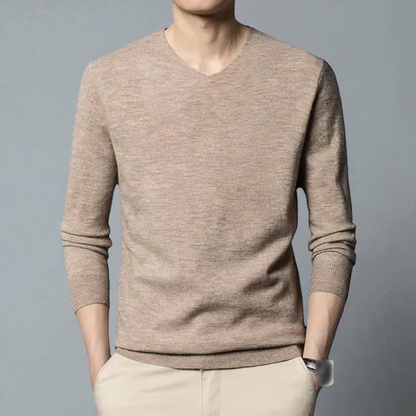 Men’s merino-cashmere v-neck sweater classic – men