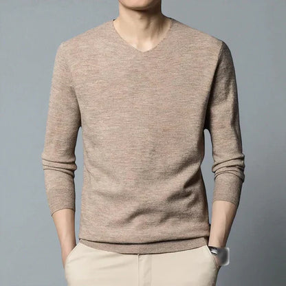 Men’s merino-cashmere v-neck sweater classic – men