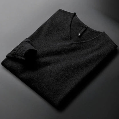 Men’s merino-cashmere v-neck sweater classic – men