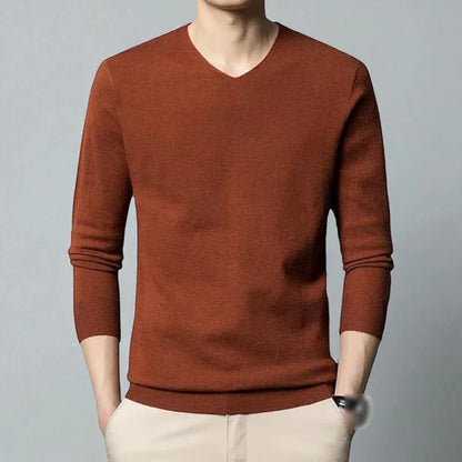 Men’s merino-cashmere v-neck sweater classic – men