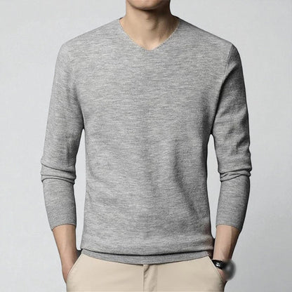 Men’s merino-cashmere v-neck sweater classic – men