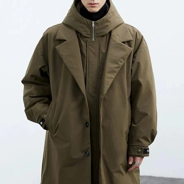 Men’s oversized long trench coat classic – men