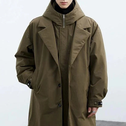 Men’s oversized long trench coat classic – men