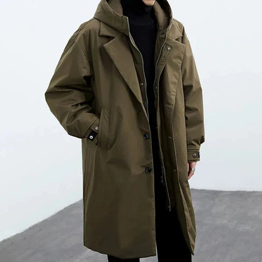 Men’s oversized long trench coat classic – men