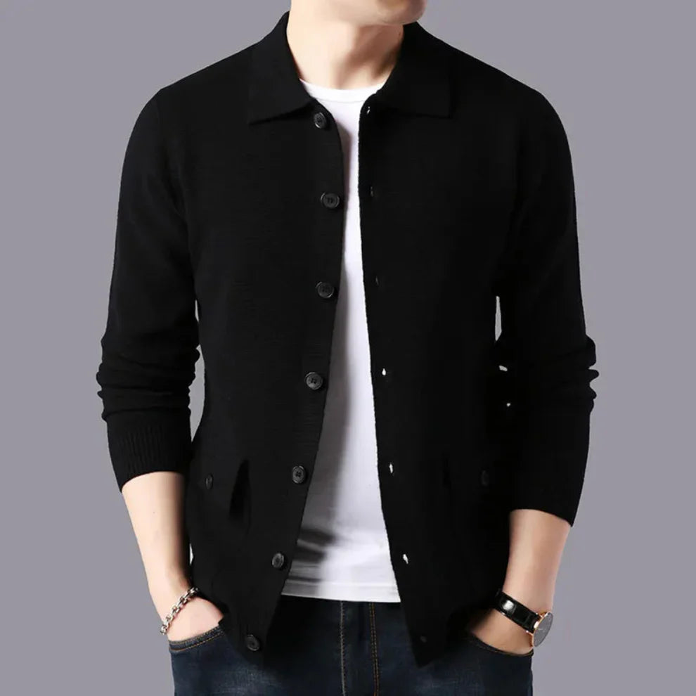 Men's ribbed cardigan - lightweight & stylish
