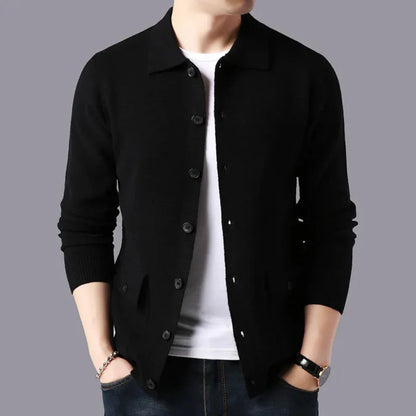 Men's ribbed cardigan - lightweight & stylish